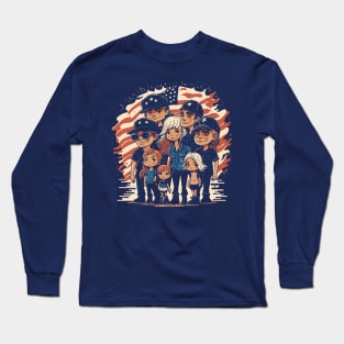 Patriotic American Family Long Sleeve T-Shirt